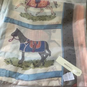 Silk scarf 72 x 38“ Horse print